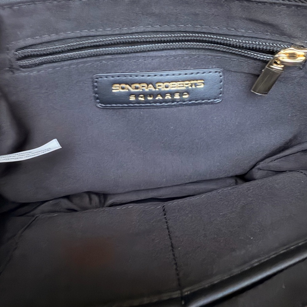 Sondra Roberts Navy Crescent Mini Bag with Gold Chain Strap - Picture 6 of 7
